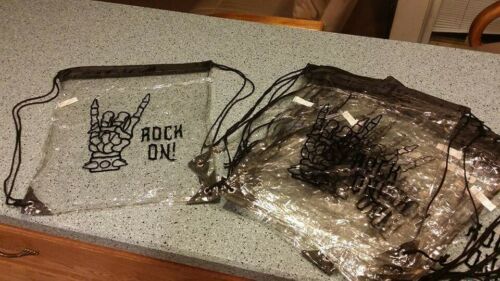 **rock On** Clear Drawstring Backpack! **perfect For Festivals**